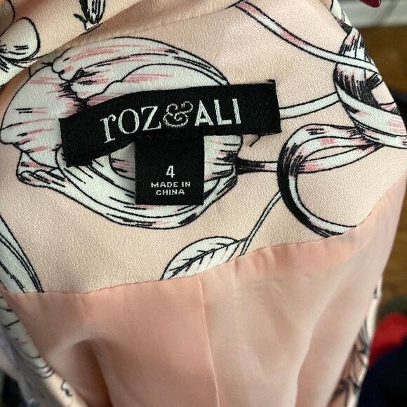 Roz & Ali Allover Floral Single Button Blazer Jacket - Picture 10 of 12